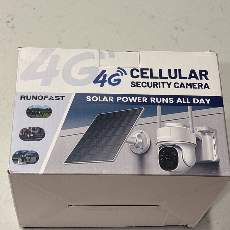 RUNOFAST Solar Powered Waterproof 4G Cellular Security Camera - White