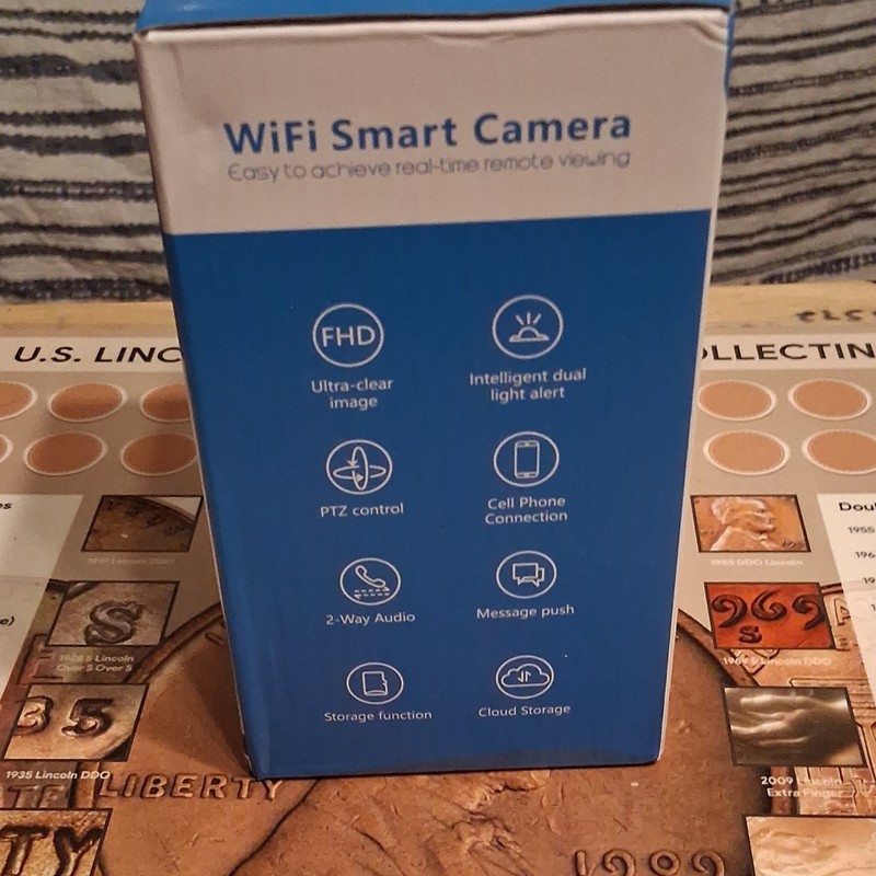 WiFi Smart Camera Wi-Fi FHD PTZ 2-Way Audio Cloud Storage Blue/White Indoor gallery