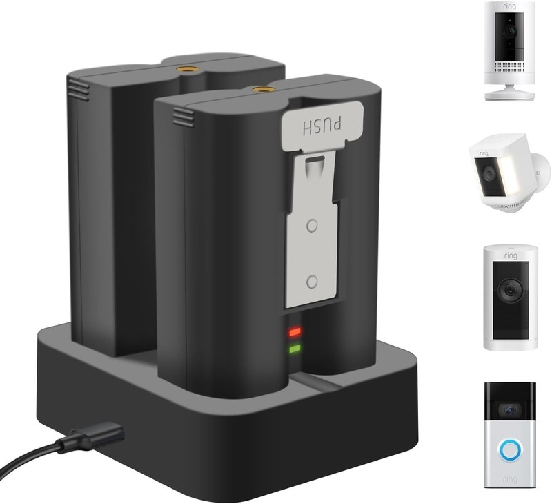2-Pack 6040mAh Rechargeable Ring Battery & Charger Station for Secure Monitoring gallery