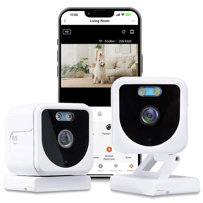 1080P Wi-Fi Indoor/Outdoor Security Cameras - 2-Pack, Smart Home Surveillance gallery