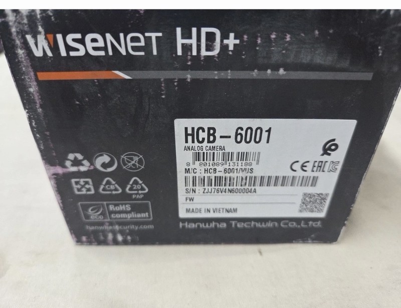 Wisenet HCB-6001 Analog Box CCTV Camera AC24V/DC12V BNC RS-485