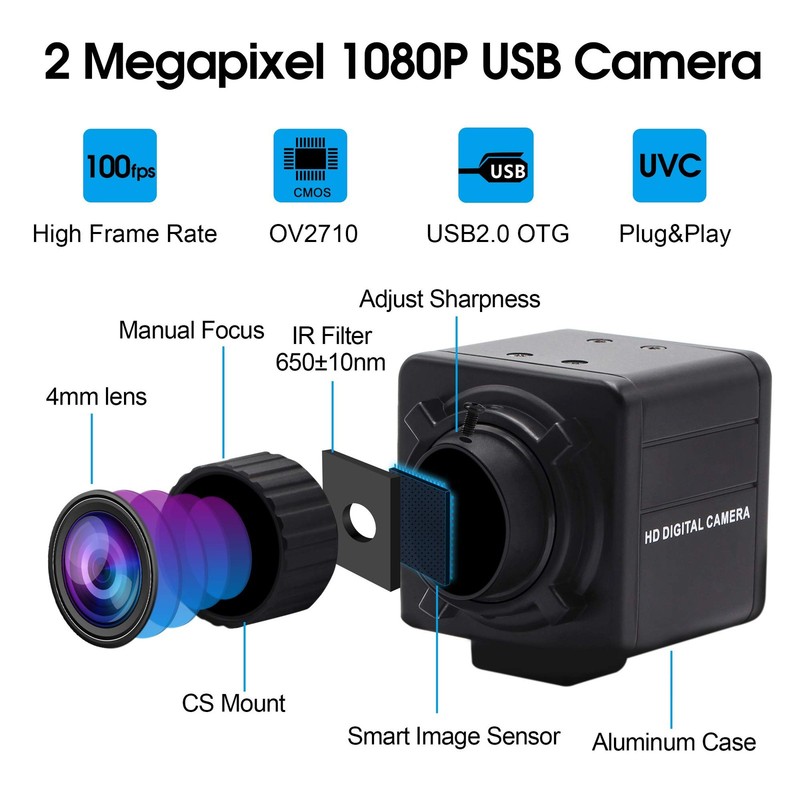1080P Manual Focus USB , 4mm CS Mount Lens, High Frame Rate 30fps/60fps/100fp... gallery