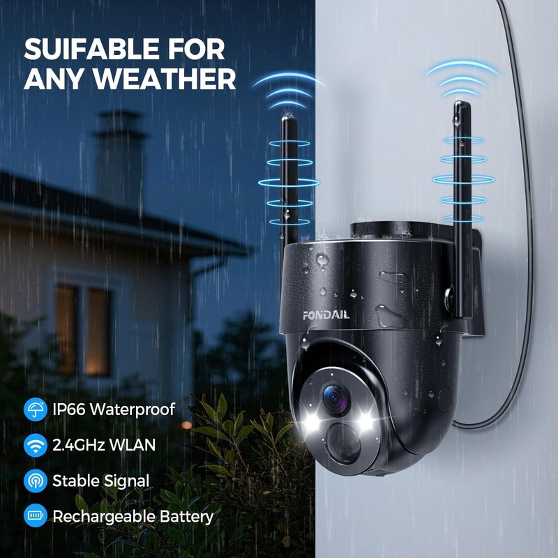 Wireless Solar Security Camera 2K 360° View, WiFi 3MP, Color Night Vision, PIR D gallery