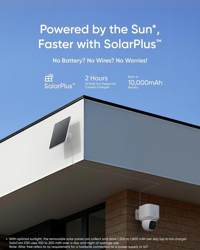 eufy SoloCam E30 Solar Security Camera Outdoor Wireless 2K 360° Pan AI Tracking gallery