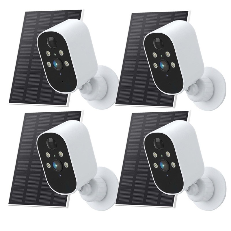 4Packs Wireless Security Camera System 2K WiFi Solar Battery Powered Camera CCTV