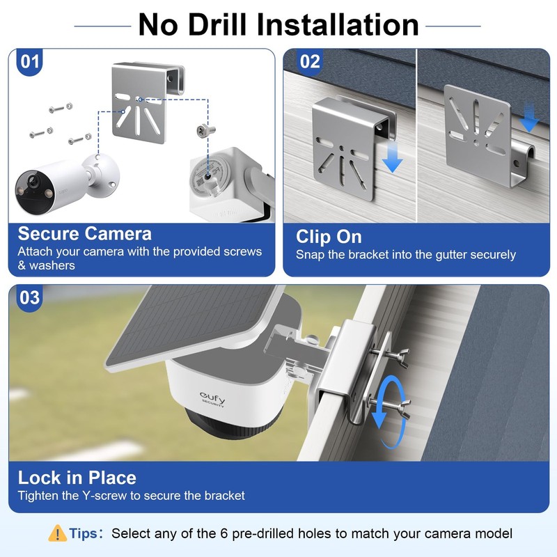 Gutter Mount for Security Cameras, Stainless Steel No Drill Bracket gallery