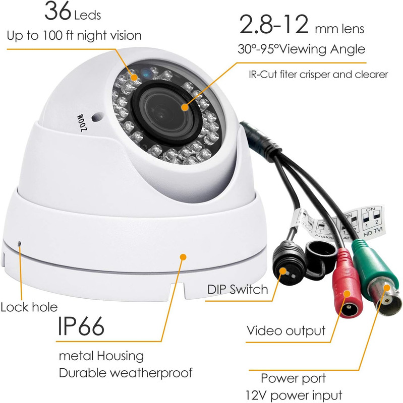 Analog CCTV Camera HD 1080P 4-In-1 (TVI/AHD/CVI/CVBS) Security Dome Camera Outdo gallery