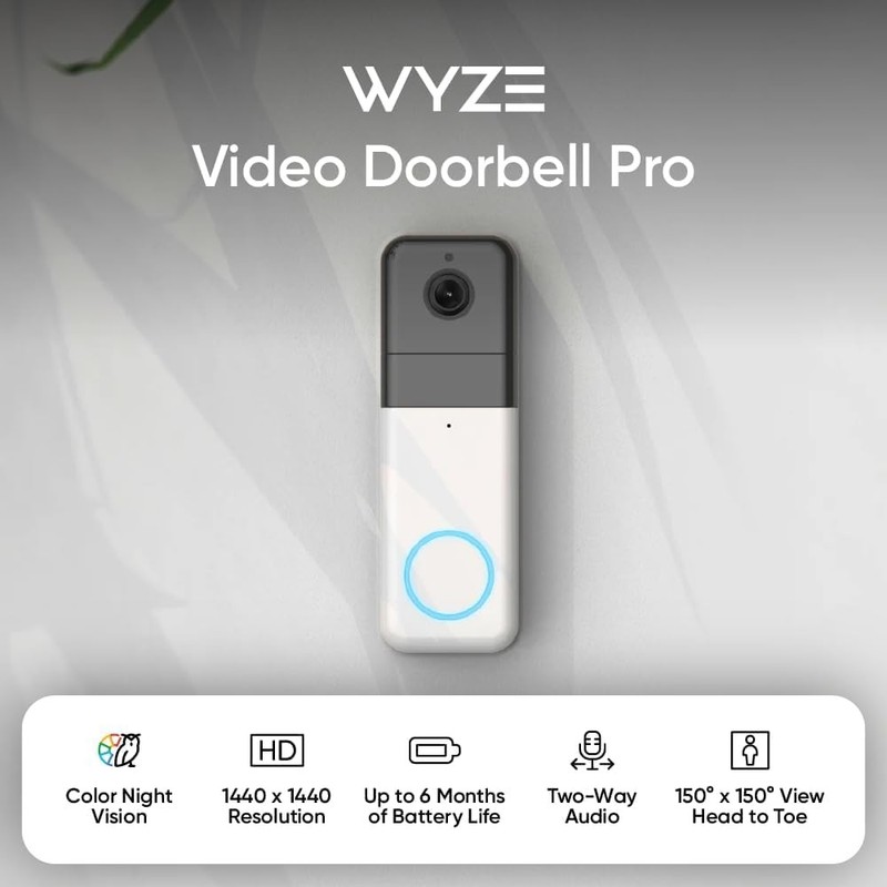 Wyze Wireless Video Doorbell Pro (Chime Included) with Easy-to-Use Design, 14... gallery