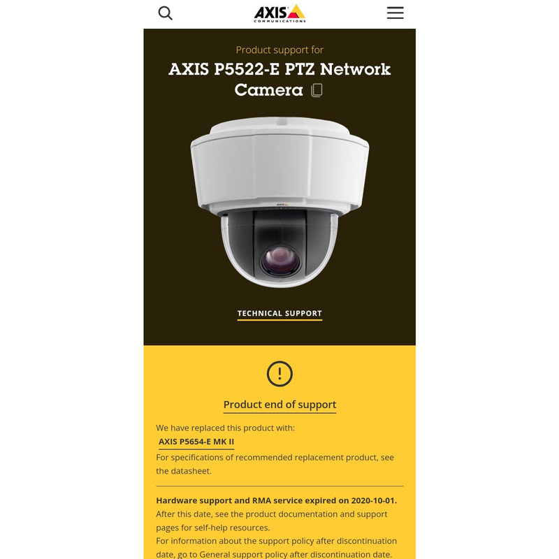 Axis P5522-E PTZ 60Hz Network Security Camera PoE gallery