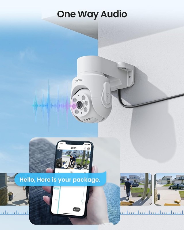 ZOSI 5MP CCTV Wired 360° View Pan Tilt Security Camera Outdoor Waterproof System gallery