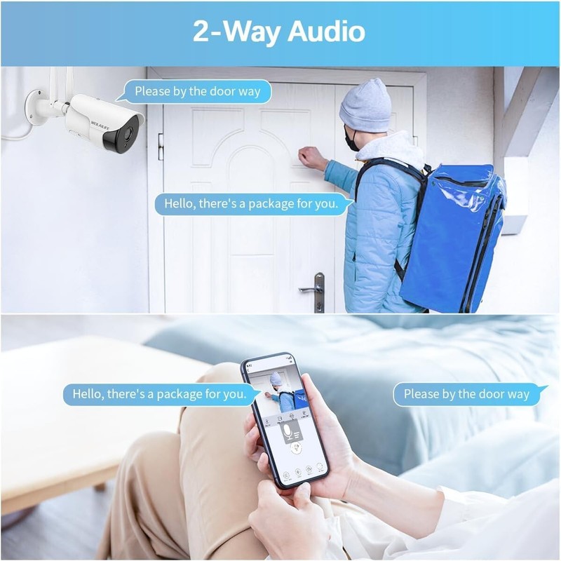 130° Wide-Angle & 2-Way Audio】 Outdoor Wireless Security Camera System, WiFi ... gallery