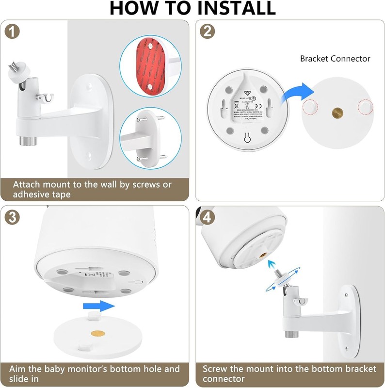 Adhesive Security Camera Mount for Eufy Indoor Cam E30/C210/C220/E220, Adjustabl gallery