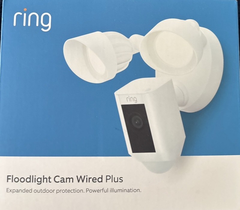 Ring Floodlight Cam Plus Wired. White. NEW IN BOX