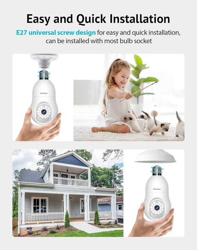 LaView HD WiFi Smart IP Light Bulb Camera LV-PWL2-W gallery