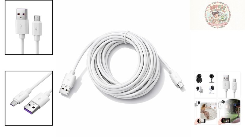 13ft Micro USB Extension Cable for Wyze, Blink, Nest, Arlo Cameras gallery