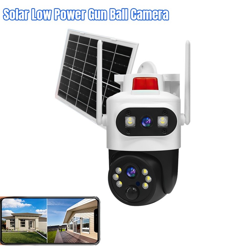 Solar Security 4MP Dual Lens Camera Outdoor Home Wifi Wireless IP Cam PTZ CCTV U