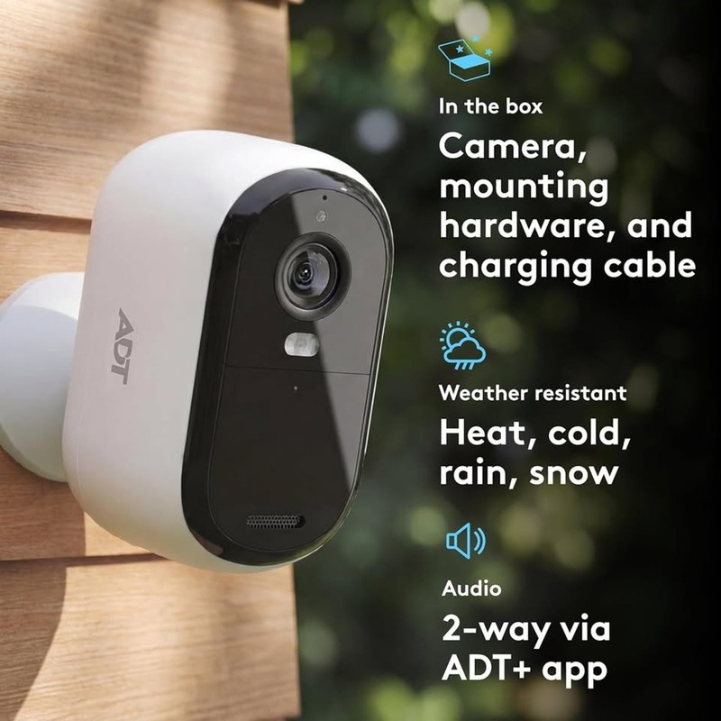 ADT Outdoor Camera Kit, DIY Home Security System 2K Wireless Outdoor Spotlight gallery