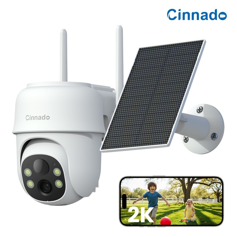 Solar Security Cameras Wireless Outdoor, 2K 360° View Battery Powered Camera 3MP