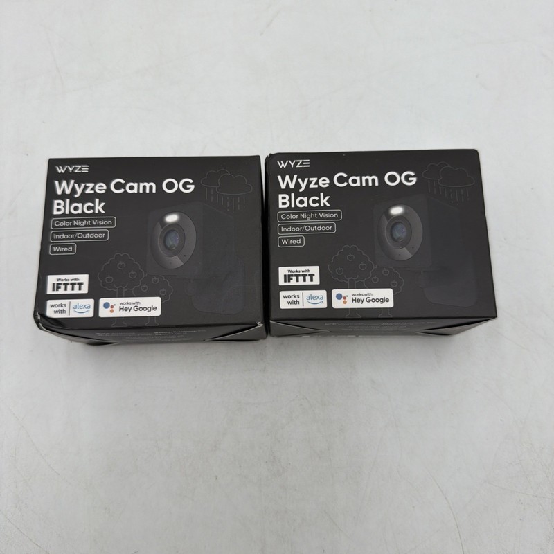 Lot Of 2 Wyze Cam OG 1080p Color Night Vision Spotlight Black Wi-Fi Smart New