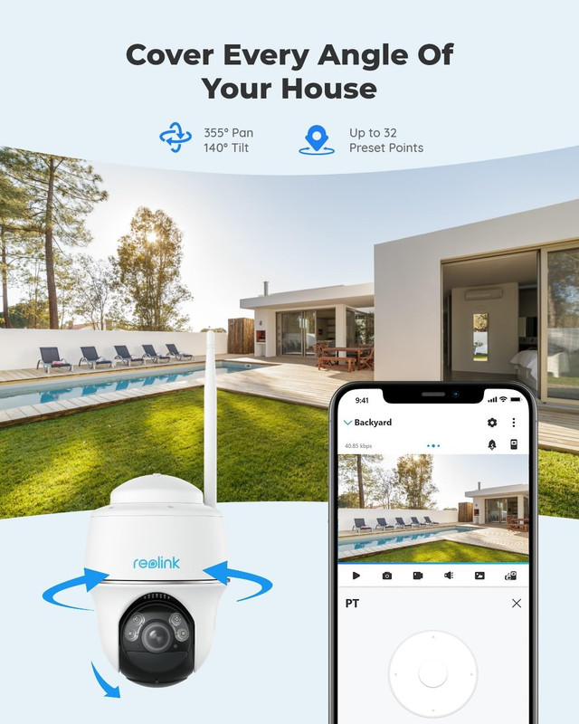 Security Camera Wireless Outdoor, Pan Tilt Solar Powered, 5MP 2K+ Color Night Vi gallery