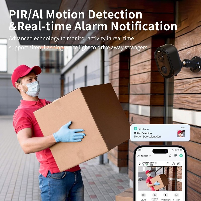 Wireless Outdoor Security Camera - 2K HD, AI Motion Detection, Night Vision gallery