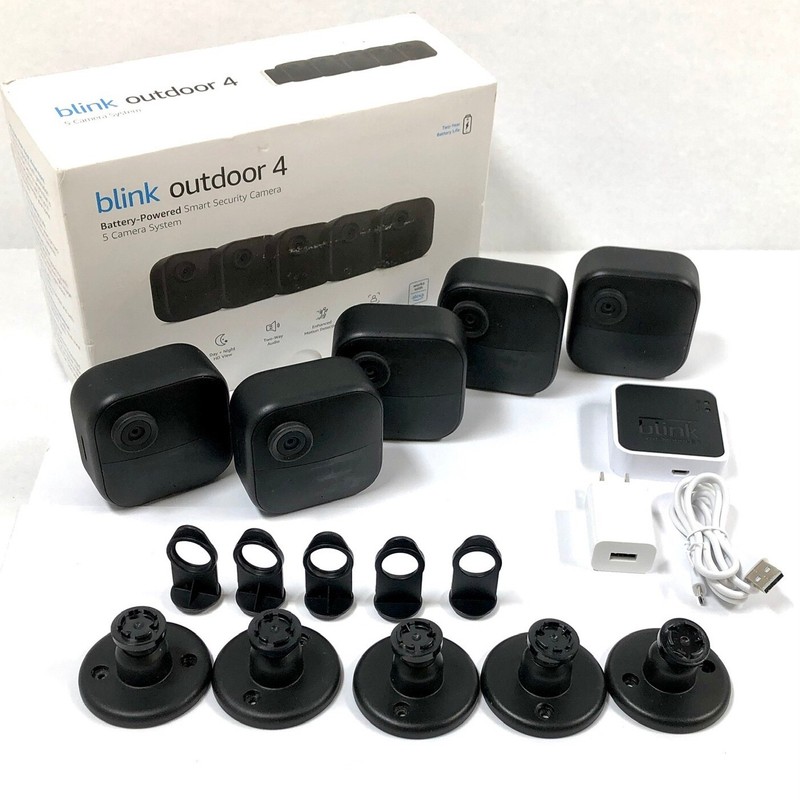 Blink Outdoor 4 (4th Gen) Battery Powered 5 Camera System – Black