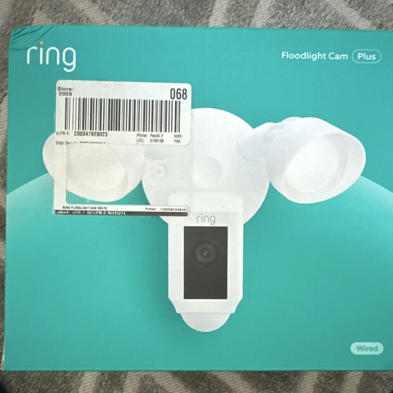 Ring Floodlight Cam Plus Wired Outdoor IP Camera White 1080p Wi-Fi Alexa