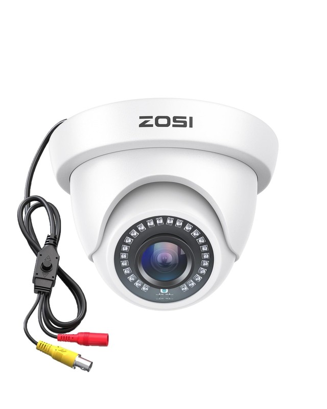 ZOSI 2.0MP HD 1080P 1920TVL Hybrid 4-in-1 CCTV Dome Security Camera, White