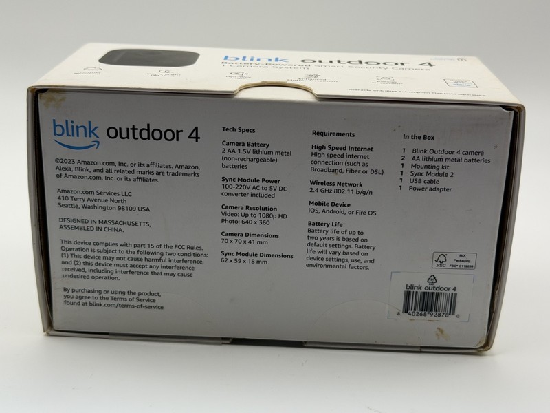 Blink Outdoor 4 Security Camera System 4th Generation 1 Camera Black SEALED NEW gallery