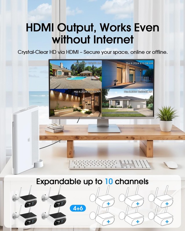 Solar Wireless Outdoor, 2K Ultra Clear Home System, No Subscription, Human De... gallery