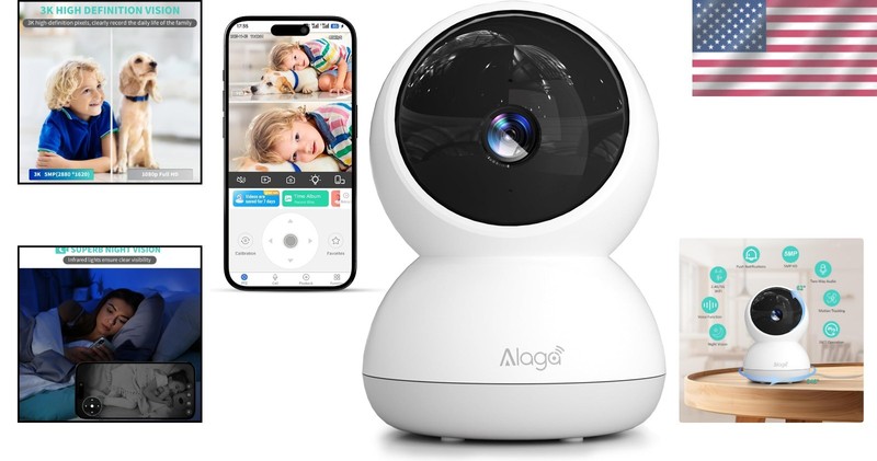 360° Pan/Tilt Indoor Camera with HD Video & Smart AI Detection for Home Security gallery