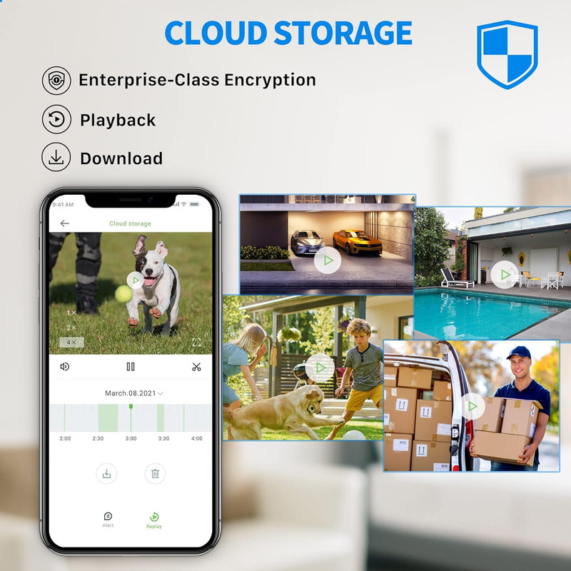 Cámara de seguridad 2K para exteriores, paquete de 2, 2,4G Wifi para el hogar gallery