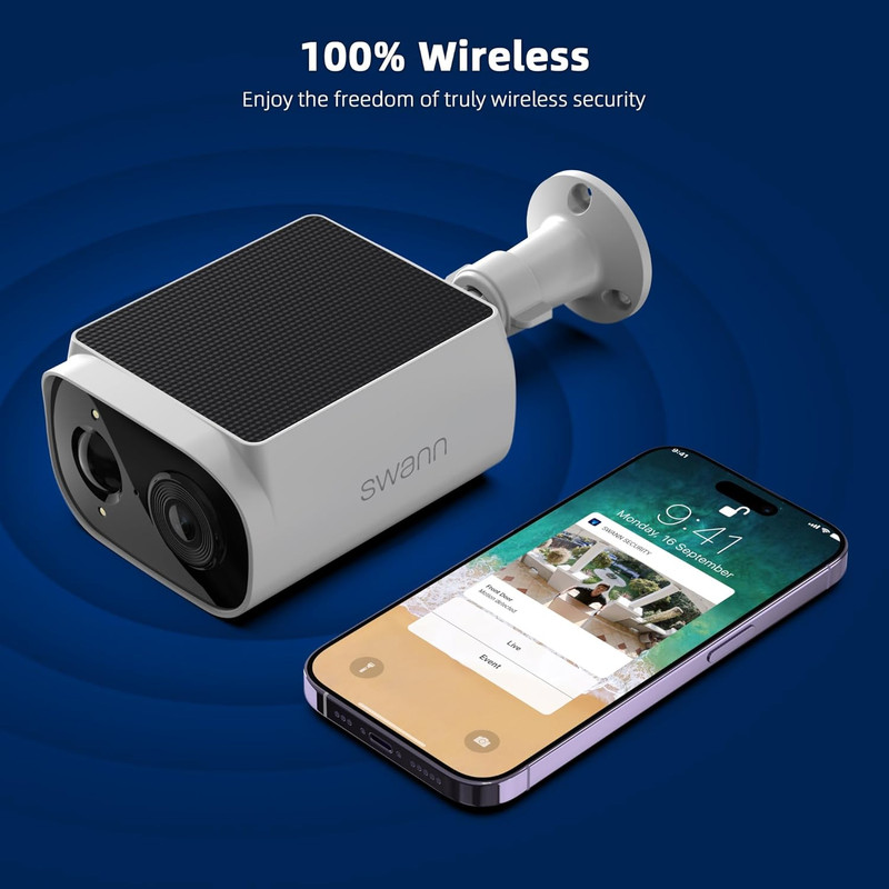 EVO Wireless 2K Solar Security Camera 2-Pack, 100% Wire-Free, Solar Powered, 2K gallery