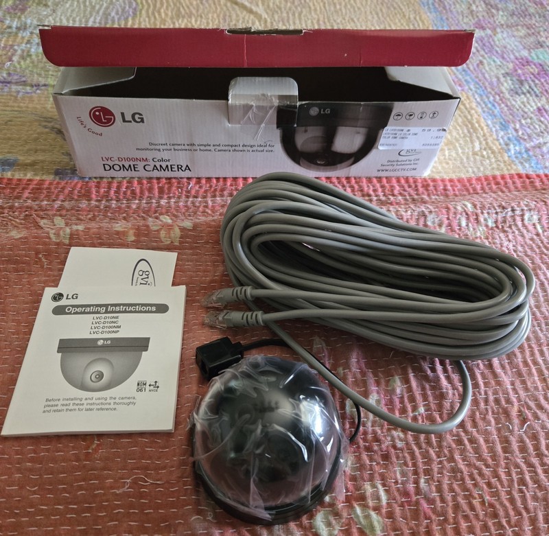 LG LVC-D100NM Dome Camera (Color) With 60′ Cord & Instructions New In Opened Box