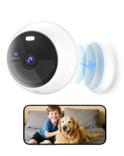 2Pcs Noorio B200 Security Camera Wireless Outdoor Magnetic, 1080p Cameras White