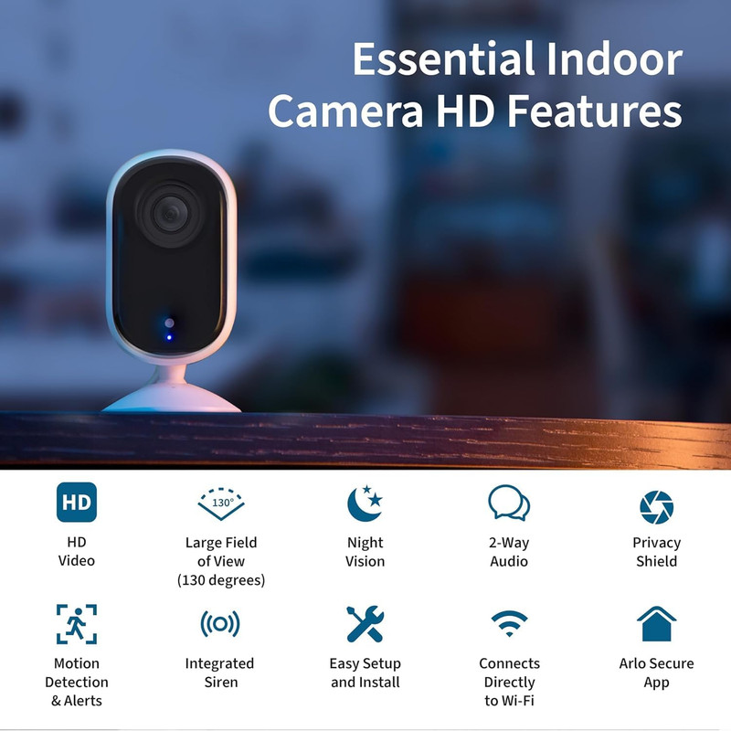 Essential 2Nd Gen Security Camera, Indoor Wired HD Spotlight Cam, 2-Way Audio, N gallery