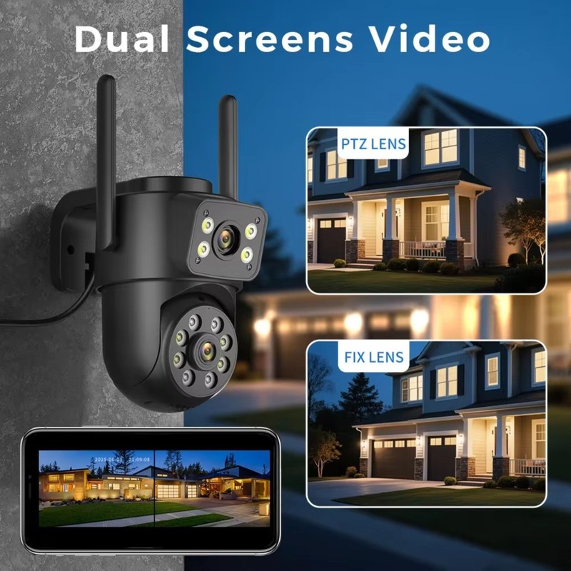 8MP Outdoor WiFi Surveillance Camera Dual Lens Night Vision Human Detection gallery