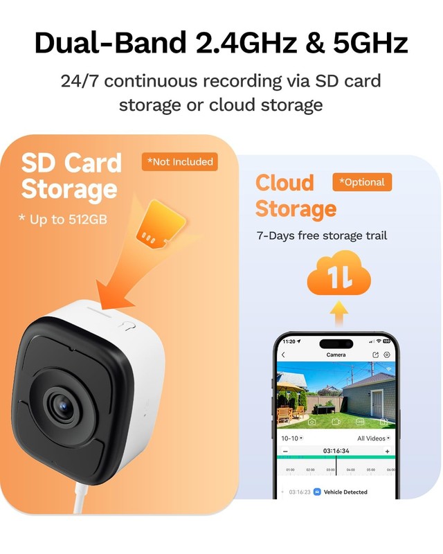3K 5MP Window Security Camera, Safeview Camera with Night Vision gallery