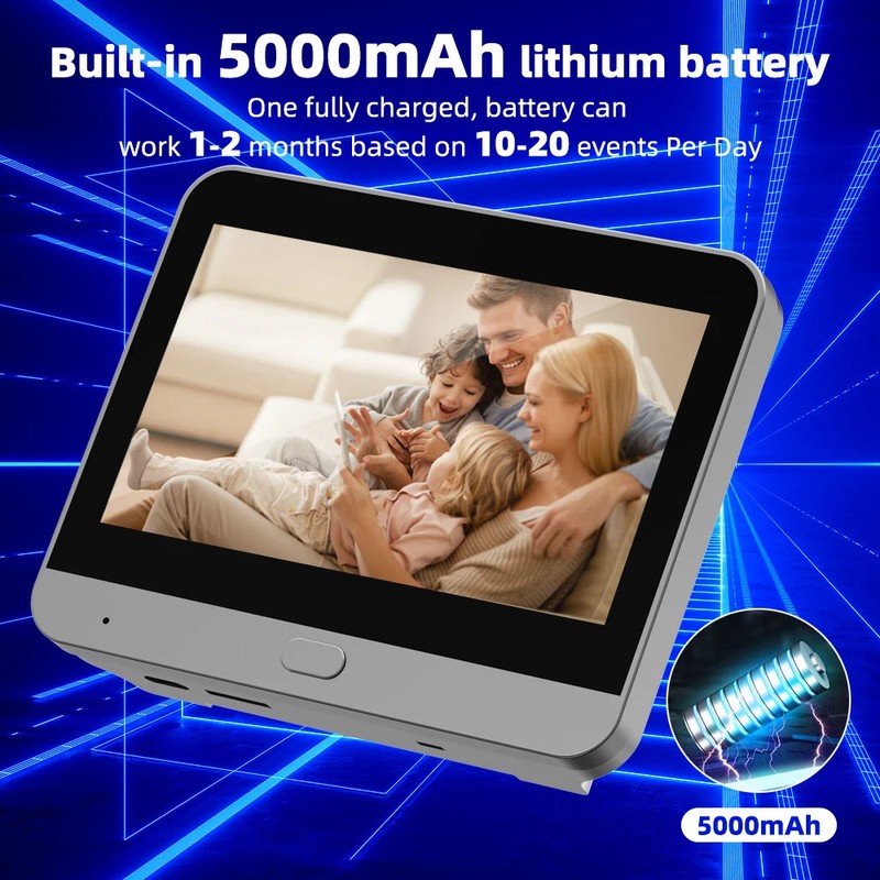 REHENTINT Tuya Smart WiFi Peephole Door Camera 4.3" LCD 3MP PIR Alexa gallery
