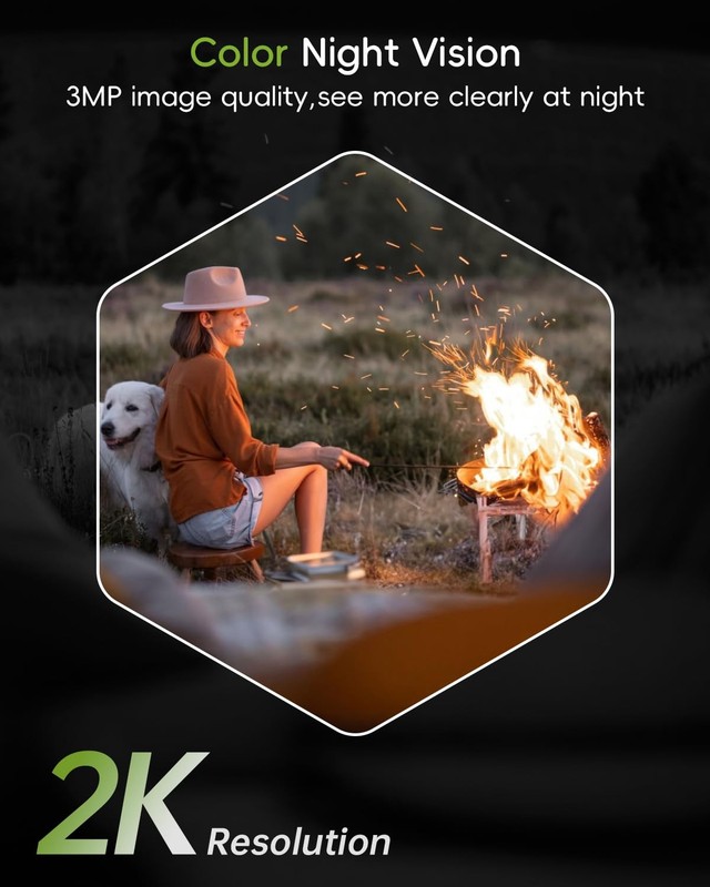 2K Solar Security Cameras Wireless Outdoor, 2.4G/5G 360° Auto Tracking Camera... gallery