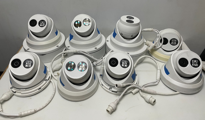 Lot of 8 4K IP PoE Turret Dome Security Cameras 4mm Tested w/3 Junction Boxes IR