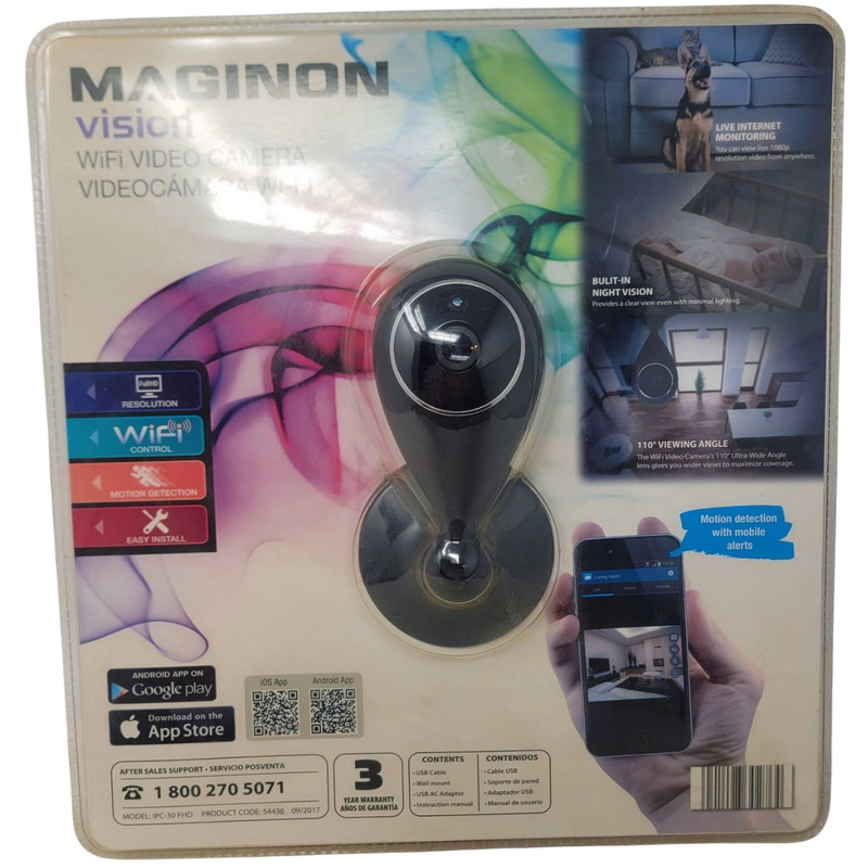 Maginon Vision Wifi Video Camera 2 Way Speaker Night Vision Motion Detection New