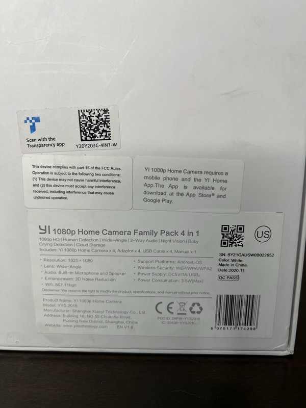 YI 1080p Wi-Fi Indoor IP Cameras 4-Pack White Night Vision 2-Way Audio gallery