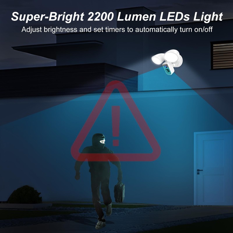 Smart Floodlight Camera Wired Outdoor Security Camera Flood Light with Motion... gallery