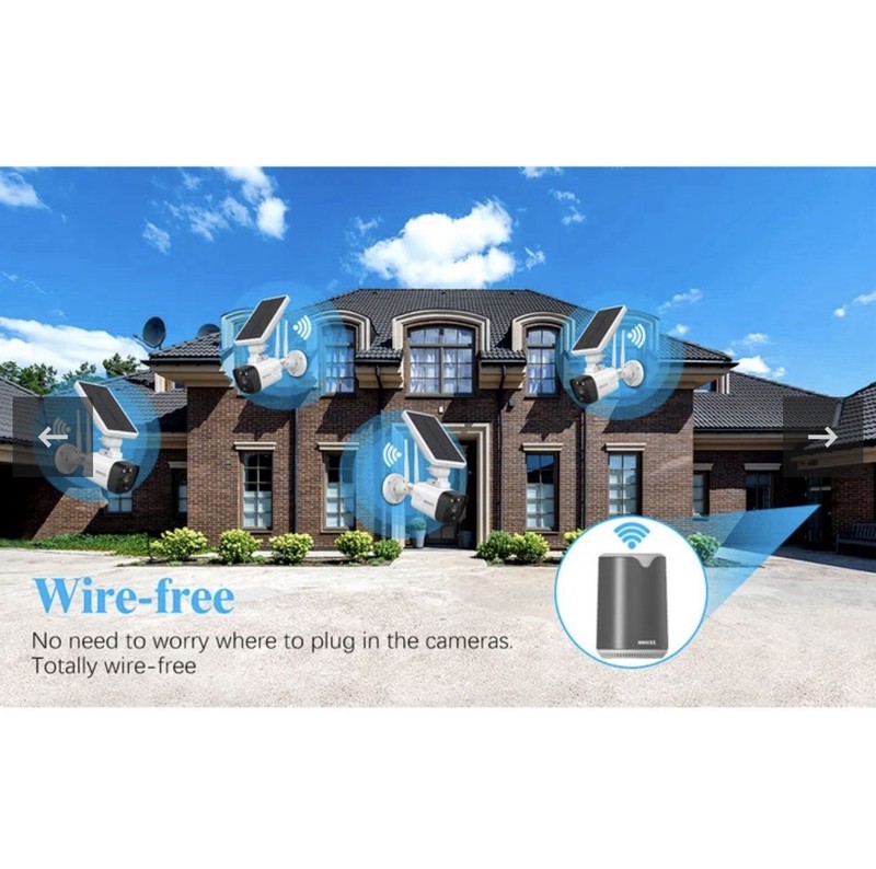 OOSSXX Solar Wireless Security 2Cameras W/Station Outdoor WiFi CCTV Night Vision gallery