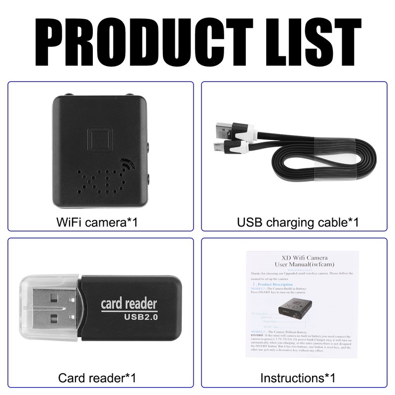 Smart Mini WiFi Camera Wireless 1080P HD Night Cam Smallest Home Security Camera