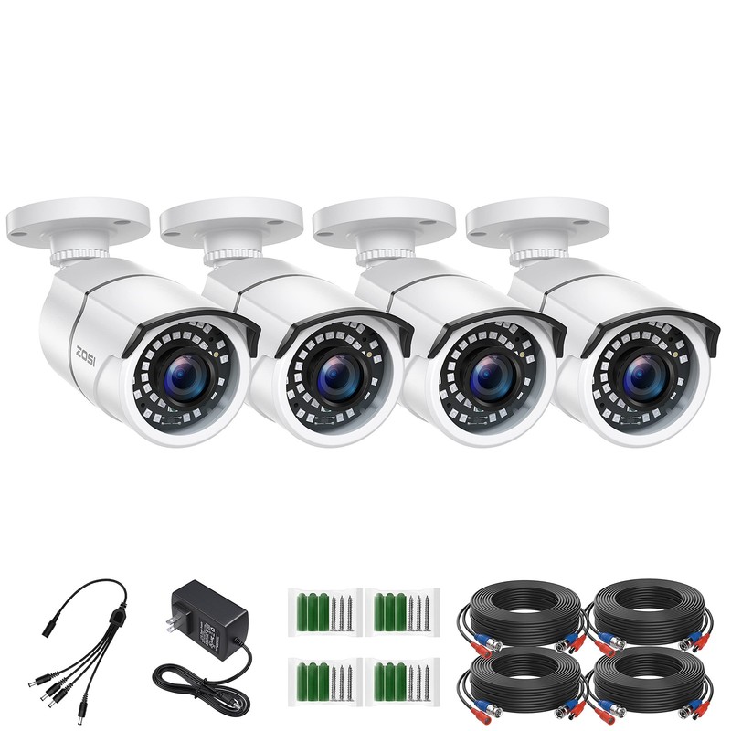 4 Pack 2MP 1080p HD-TVI Home Security Camera Outdoor Indoor 1920TVL, 36PCS LE…