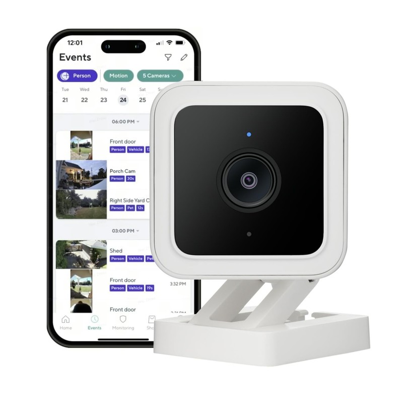Cam v3 for Pets, Indoor/Outdoor Home with 1080p Color Night Vision Motion & S…