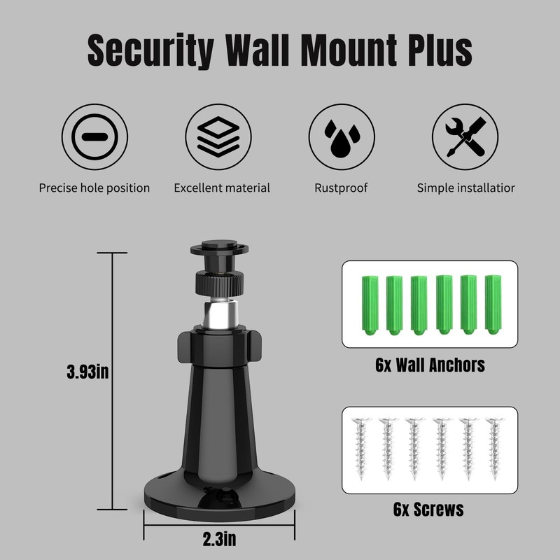 Outdoor Camera Mount 2 Pack, 360° & 90° Adjustable Wall Mount Bracket Compati... gallery
