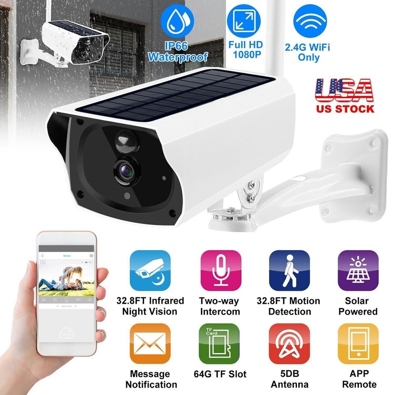 HD 1080P Wireless Solar Powered IP Camera WiFi Security Night Vision Camcorder gallery